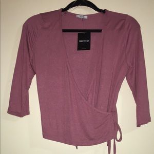 Mauve Surplice Crop Top